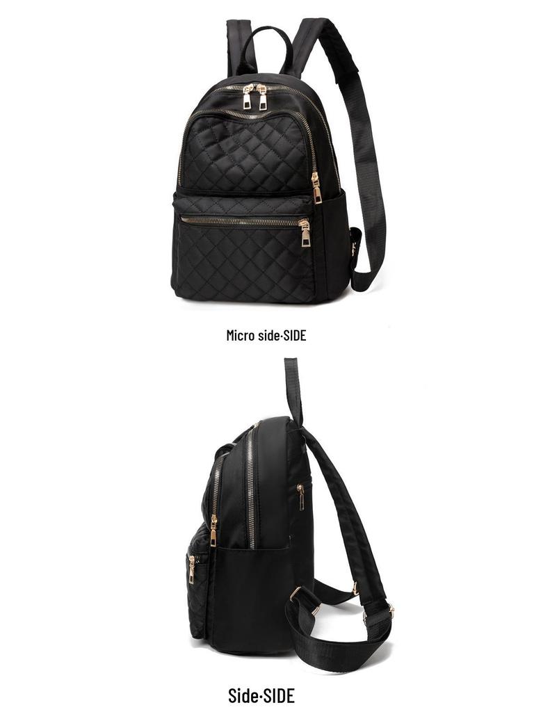 2024 Korean Style Women's Plaid Embroidered Travel Backpack