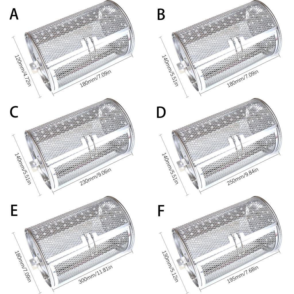 Rotating Grill Roaster Drum Rotarys Baking Cage for Peanut Dried Nut Coffee Bean Air Fryer Oven BBQ Grill Accessory