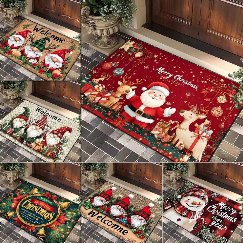 Vánoční Sněhulák Sob Roztomilá Protiskluzová Měkká Podložka Koberec pro Vstupní Prostor Koupelnu Šiška Domácí Dekorace