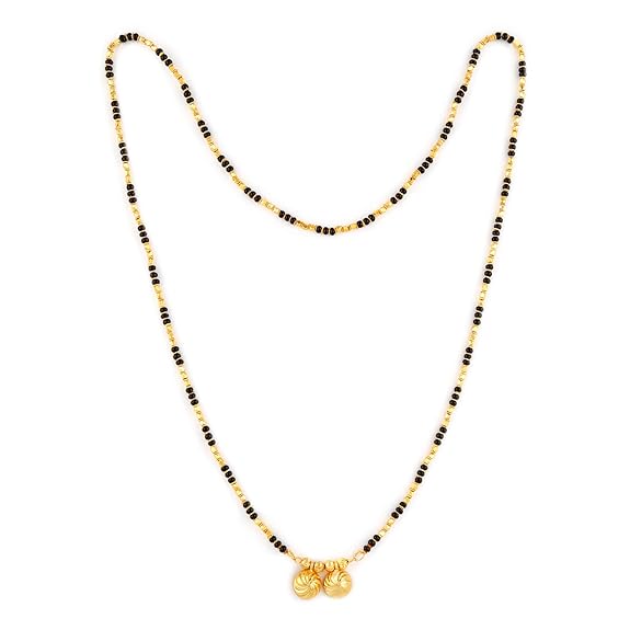 Traditional Temple Forming One Gram Gold Stylish Meenakari Maglsutra Tanmaniya nallapusalu Black Mangalsutra For Women chain golden