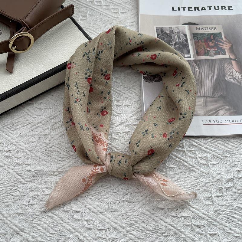 58*58cm Baumwoll-Quadrat-Schal Bandana, Kopfbedeckungen für Frauen, Kopftuch Taschentuch, Quadratischer Schal Stirnband, Vielseitige Schals für Frauen