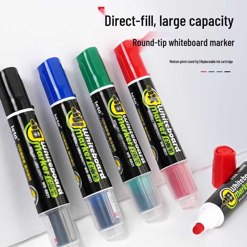 Erasable Large-Capacity Whiteboard Marker with Thick Round Tip for Office and Teaching.