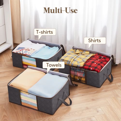 Lifewit Clothes Storage Bags, Foldable Storage Cases, Closet Organizers, Bedding Storage Bags, Clothes Storage, Reinforced Handles, Durable Fabric, wi