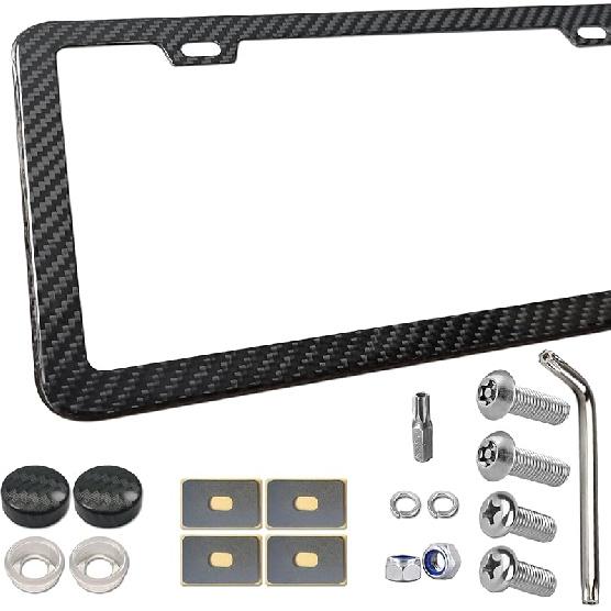 BGGTMO Front License Plate Mounting Kit- License Plate Bracket Holder Frame- Universal Bumper Car Tag Frame Mount Adapter With Stainless Steel Screw