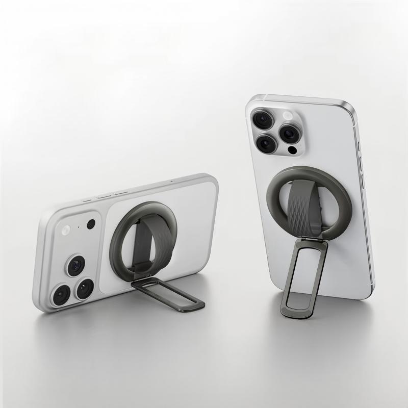 Magnetic Phone Ring Holder Anti Fall Adjustable Kickstand Smooth Skin Touch Universal for Office Hands Free Use