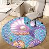 1PC Mermaid Shell Non-Slip Floor Round carpet, Office, family, bedroom, Large Area Rug Indoor Rugs, Vibrant Colors-Z0478