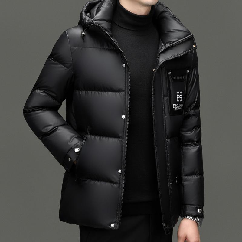 Autumn and Winter Hooded Duck Down Warm Middle-aged and Young Business Fashion Thickened Casual Down Jacket