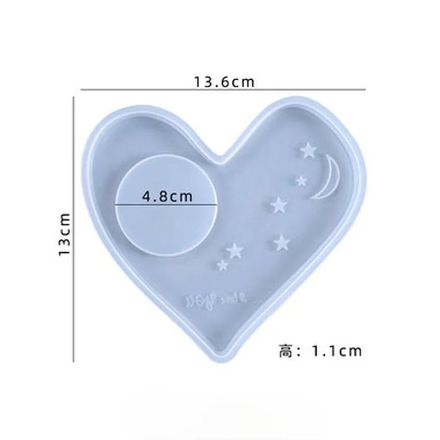 1 Pcs Heart Type Coaster Display Stand Resin Epoxy Casting Mold Silicone Coaster Holder Mould Silicone Tray Mold