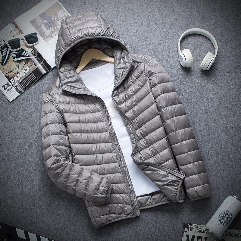 Men's Lightweight Hooded Down Jacket, Ultra-Thin & Plus Size for Autumn/Winter