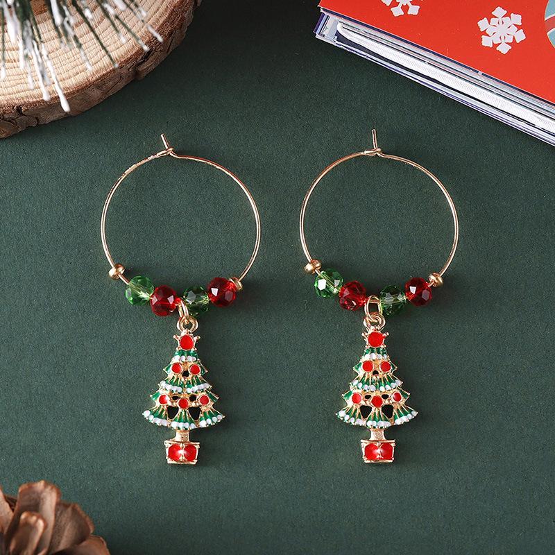 Minimalist Festive Beaded Christmas Earrings – Creative, Personalized Holiday Fashion