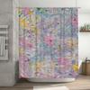 Modern Bathroom Decor Shower Curtain Waterproof Printed Flower Pattern Home Decoration Multicolor 72x78 (183x200cm)