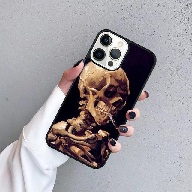 Skull Dracula Vampire Bats Horror Phone Case Cover For iPhone 17 Air 15 16 14 13 12 Pro Max 11 Pro Max Plus Coque