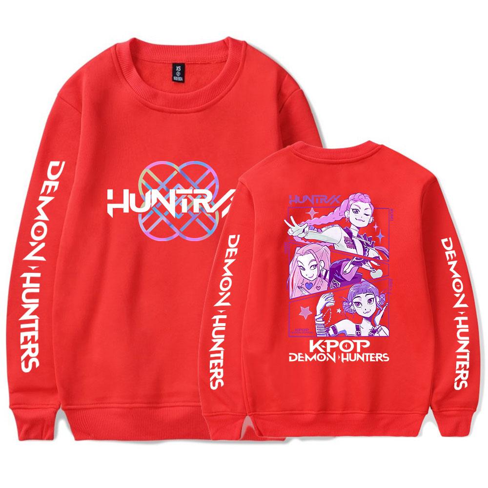 

Женские Мужские K-Pop Толстовки с принтом Охотников на демонов, Толстовки с круглым вырезом и капюшоном, Мужской пуловер для путешествий, Уличная одежда, Спортивный костюм для улицы XXS красный