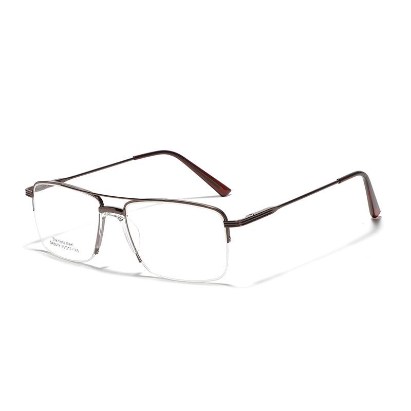 

Очки Металлическая квадратная оправа Седловидная носовая накладка Может использоваться для близорукости Оправа Плоские очки Женские ретро полуоправа Очки Мужские