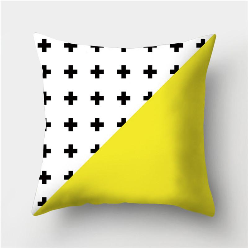 45x45 Polyester Kissenbezug Gelb Geometrisch Dekorativer Kissenbezug Wurfkissen Sofa Heimdeko