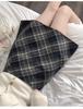 Women's High-Waist Plaid Wool A-Line Skirt - Slimming, Hip-Hugging, Autumn/Winter 2026 Style, Petite Fit