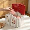 Portable House-Shaped Storage Basket With Handle Snacks Fruits Picnic Home Organization PP Material