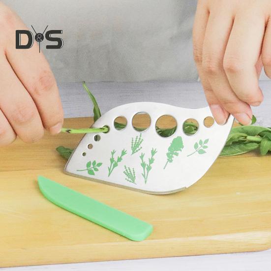 Herb Stripper Leaf Peeler Cutter 9 Holes Kitchen Tool for Kale Basil Thyme Cilantro Rosemary Cooking Utensil for Herb Lovers