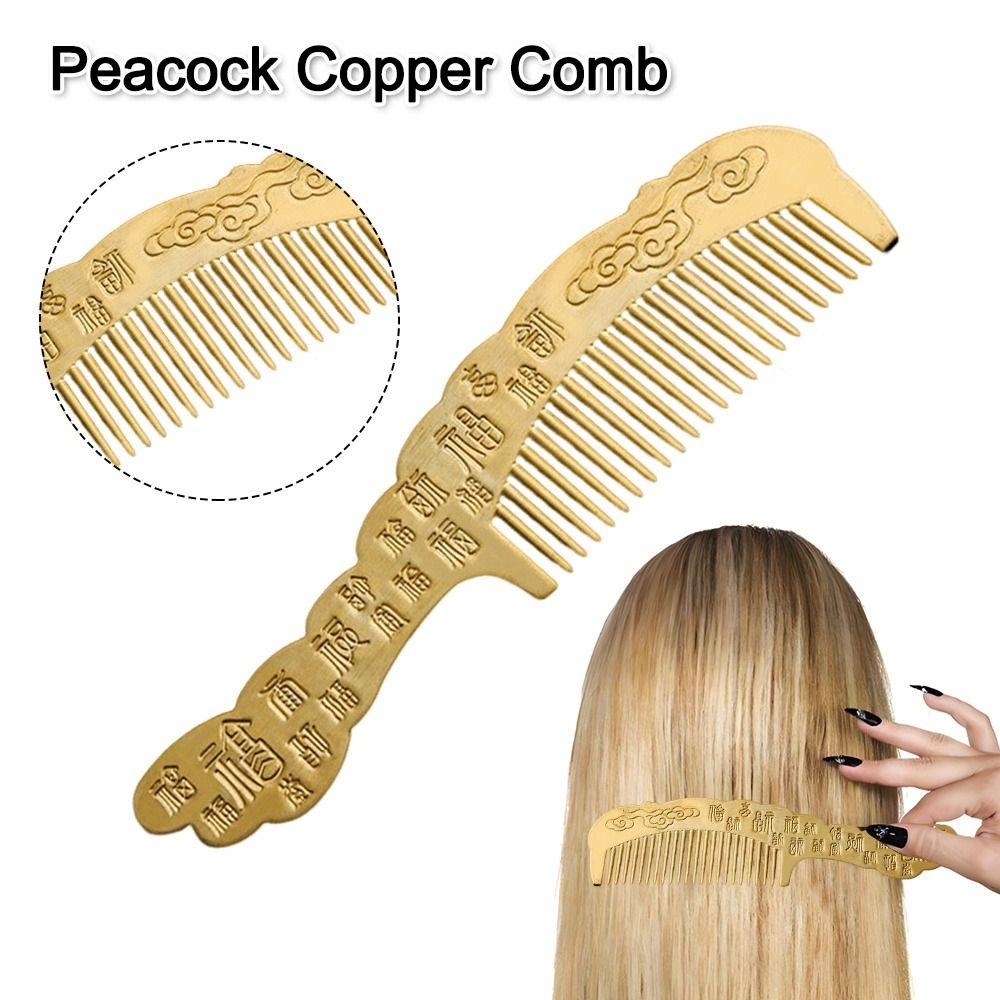 Anti-static Pure Brass Comb Handmade Gift Hair Comb Home Dressing Table Decoration