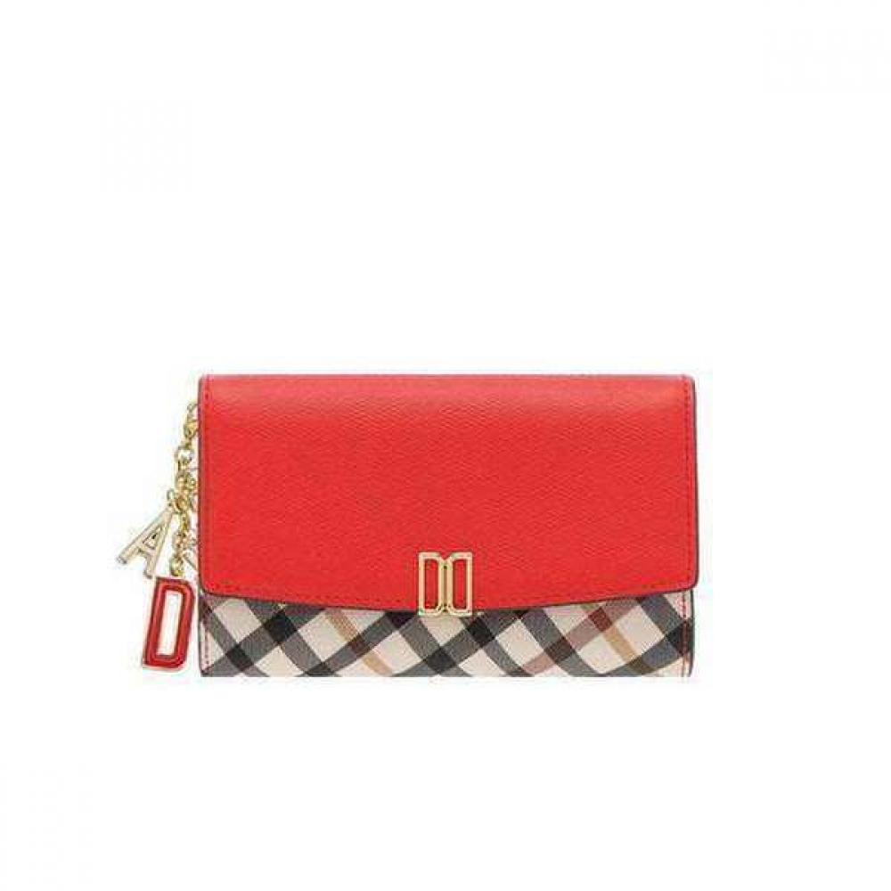

Daks Red Check Color Block Dd Logo 3 Fold Wallet Dcwa6e403r2 Single option