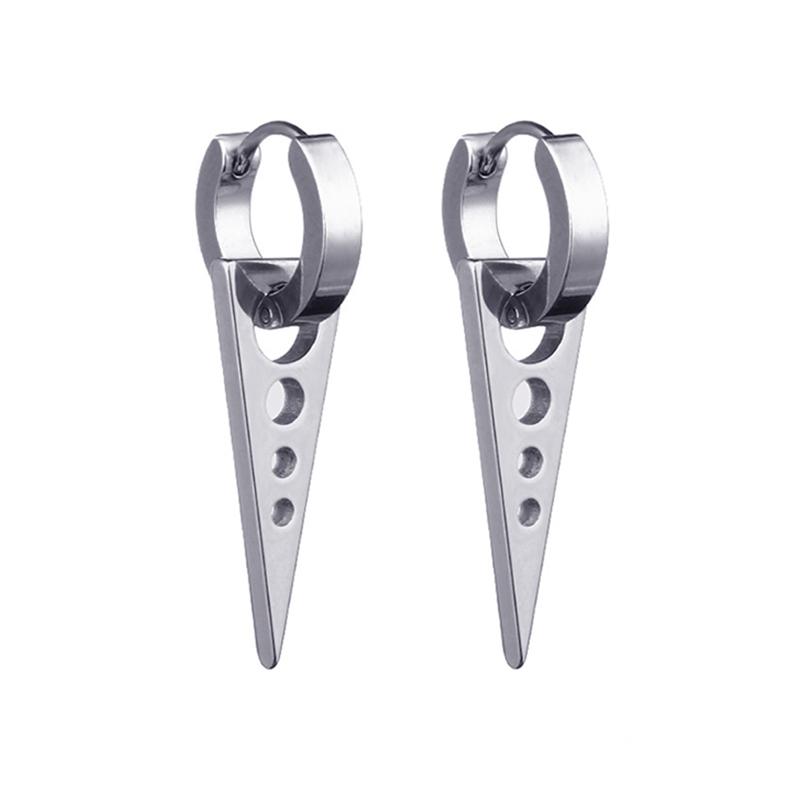 Newest 1 Pair Stainless Steel Cross Pendant Dangle Long Tassel Unisex Hoop Earrings Men/Women Punk Gothic Zircon Best Gifts