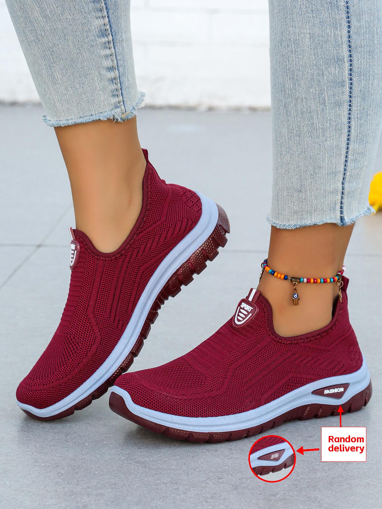 2024 Atmungsaktive Slip-On Freizeitsportschuhe für Damen für Frühling und Herbst 38 brown