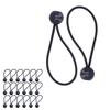 20pcs Elastic Ball Bungee Cords Heavy Duty Stretch Rope with Ball Ties for Canopies Tarps