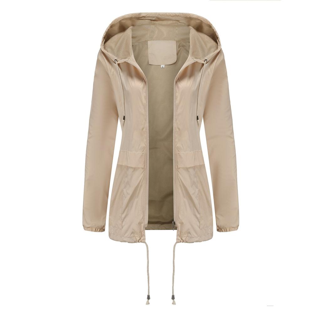 Women's Hooded Lightweight Outdoor Jacket Thin Solid Color Submachine Jacket