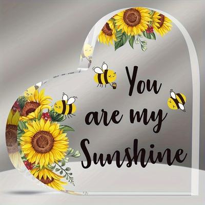 "You Are My Sunshine" Sunflower Heart - Inspirational Home Decor & Holiday Gift