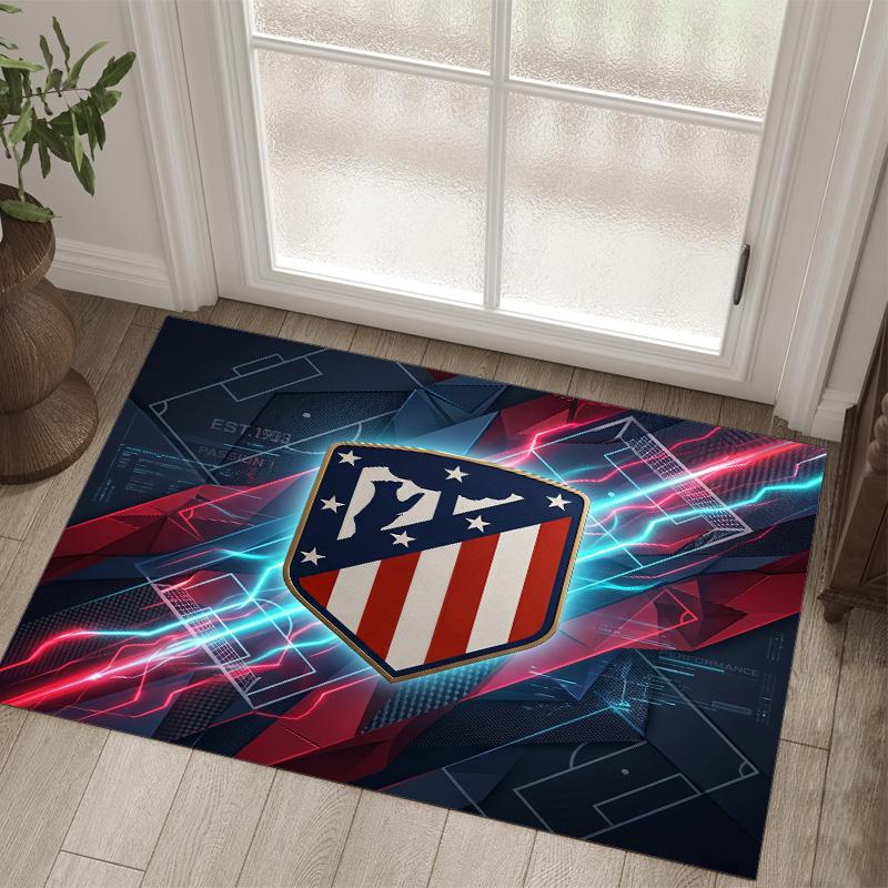 Atletico Madrid Design Crystal Velvet Carpet Cozy Non?Slip Printed Rug For Bedroom Living Room Entrance
