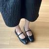 Women's high-heeled single shoes spring and summer new fashion ballet shoes retro versatile engraved shallow mouth Mary Jane shoes