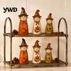 Cute Wizard Hat Ornaments Vintage Resin Scarecrow Figurines, Fall Harvest Pumpkin Sunflower Maple Decorative Haunted House Props Leaf Tabletop Decor,
