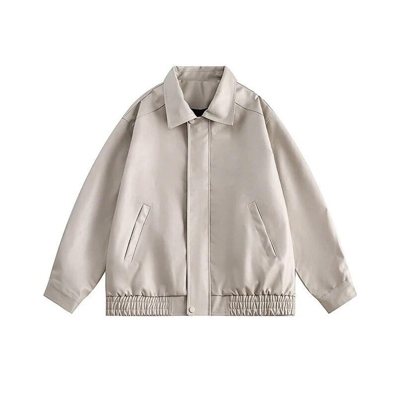 Vintage Maillard Brown Leather Jacket for Women Fall and Winter PU Leather Bomber Jacket Streetwear Women Versatile Outerwear