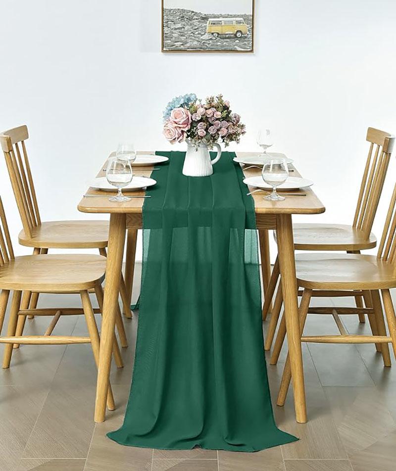 White Chiffon Table Runners Sheer Table Runner Wedding Arch Chair Sashes for Baby Shower Birthday Party Table Top Decoration