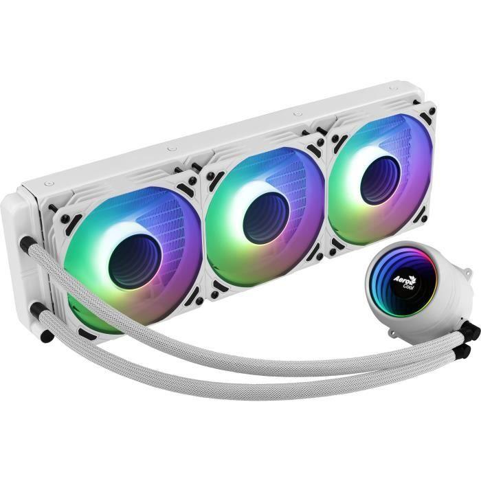 AEROCOOL Mirage L360 ARGB Blanc - Kit De Refroidissement Watercooling CPU 360mm - Kit LGA1700 Inclus
