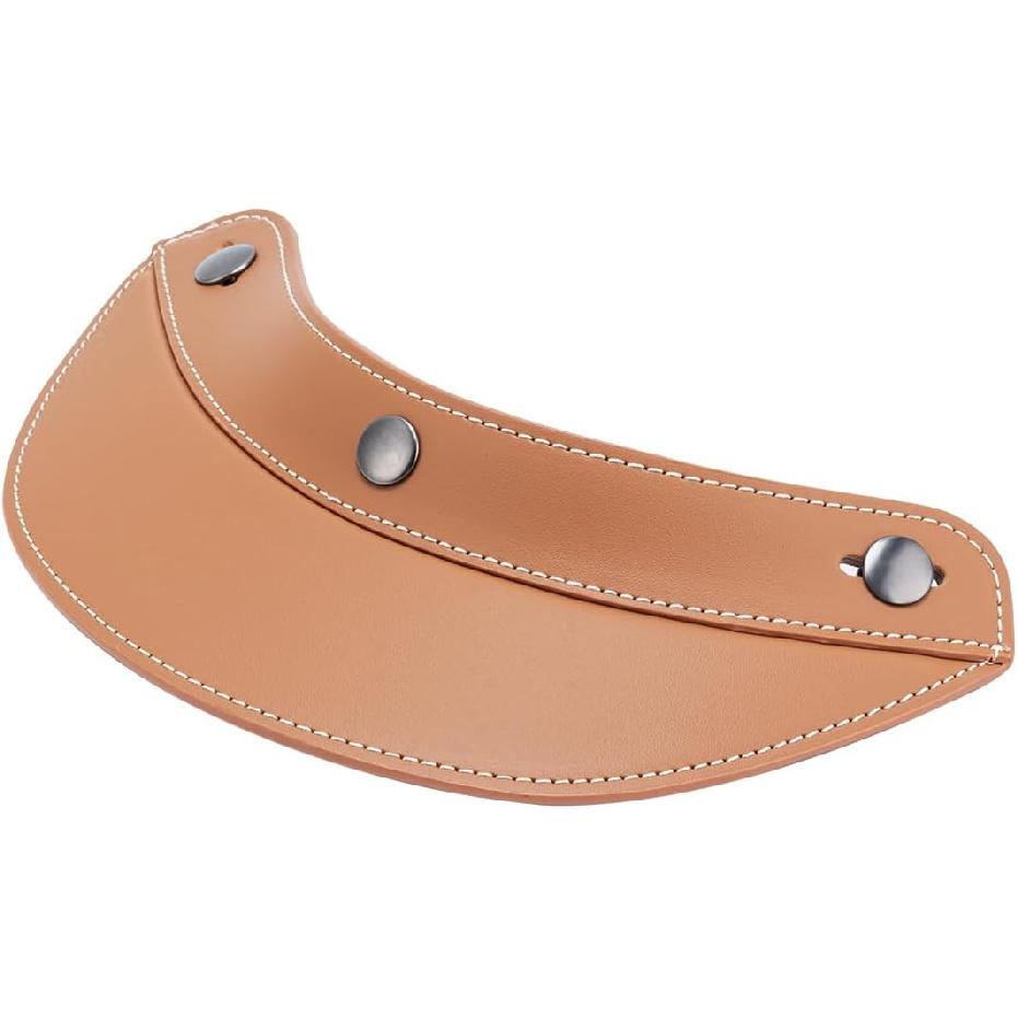

Motorcycle Helmet Peak Visor Shield for 3/4 Open Face Retro Motorcycle Helmets and Half Helmets Sun Shade Protection Leather-Brown