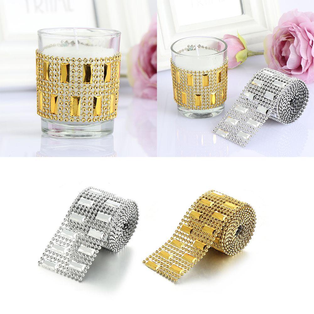 

Новая свадебная сетка в рулоне, украшение для стола, хрустальная лента, квадратный бриллиант