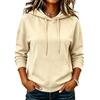 Women's Fashion Long Sleeve Hoodie Pullover Sweatshirt Solid Color Pocket Casual Pullover Sweatshirt with Drawstring Hood and Front Pocket
