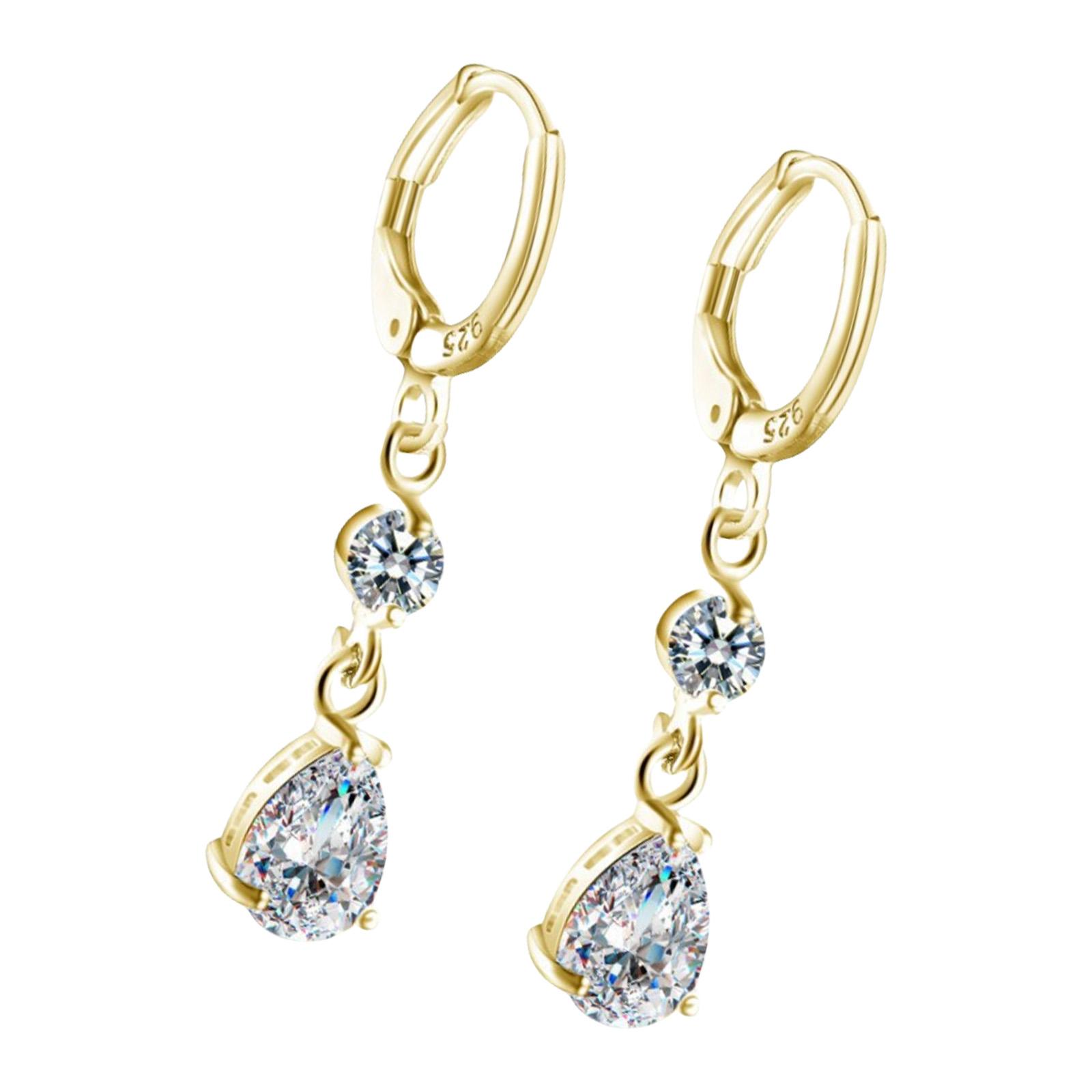 

Элегантные серьги-капли из циркония Универсальные серьги-капли из циркония Украшение для женщин Подходят для всех случаев золотой