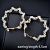Leeker Korean Style Purple White Pink Beads Hoop Earrings For Women Sweet Romantic Beach Jewelry Boho Earrings Trend 372 Lk6