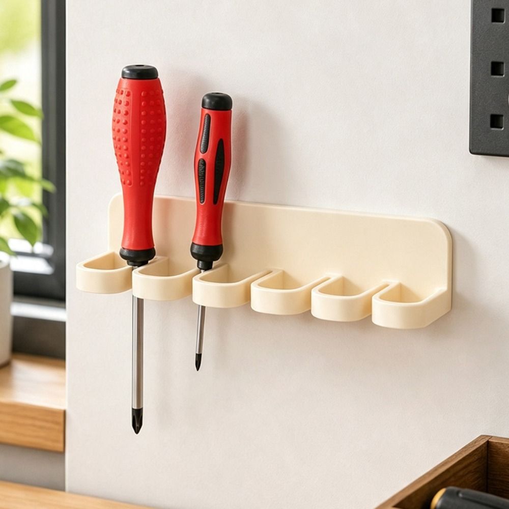 Multiple Slots Wall Mounted Tool Holder No-Drill Tool Organizer Tool Storage Rack  Hardware Storage