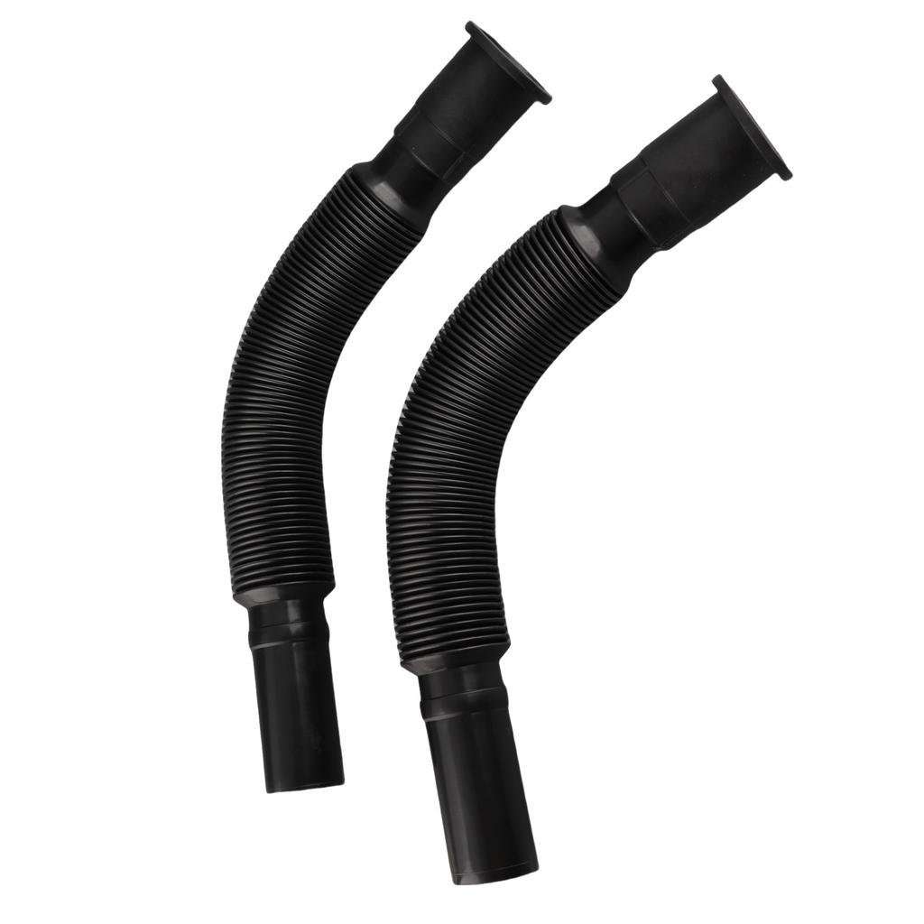 2Pcs Basin Drain Pipe Wash Basin Sink Drain Hose Flexible PVC Water Pipe for Kitchen Bathroom Black