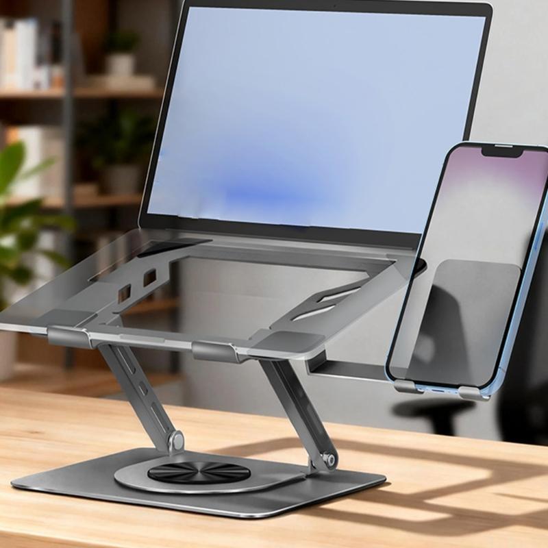 Portable Foldable Laptop Stand With 360 Degree Rotations And Double Axises Height Adjustment For 11 To 17.3Inch Devices