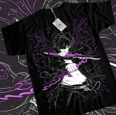 Solo Leveling T-shirt Sung Jinwoo Nieuwe Anime Manga Zwart Shirt T-shirt Alle Maten