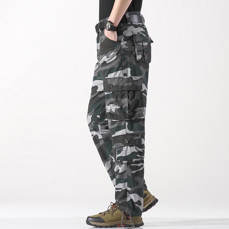

Men s 2026 Plus Size Outdoor Multi-Pocket Straight Leg Casual Work Pants 44
