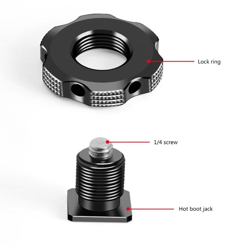 Cold Shoe Mount Adapter 1/4" Screw Thread Cold Shoe Flashing Stand Adapter for DSLR Camera Rig Camera Flashing Shoe Mounts