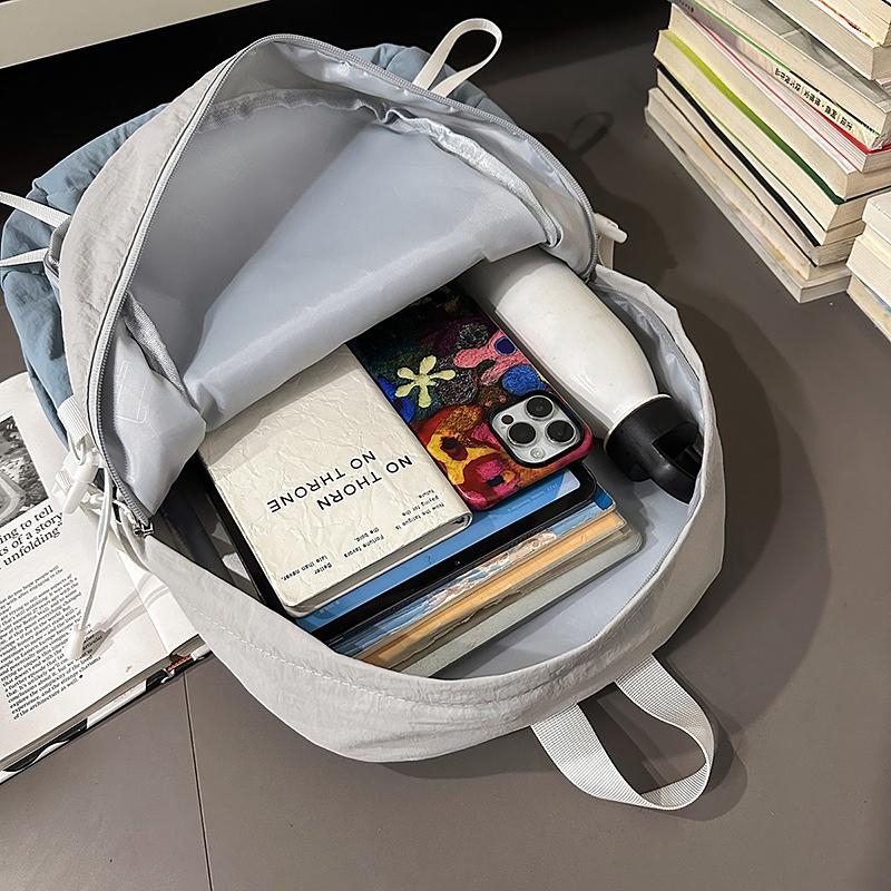 Contrast Color Stitching Backpack Unisex Lightweight Travel Backpack Student Schoolbag