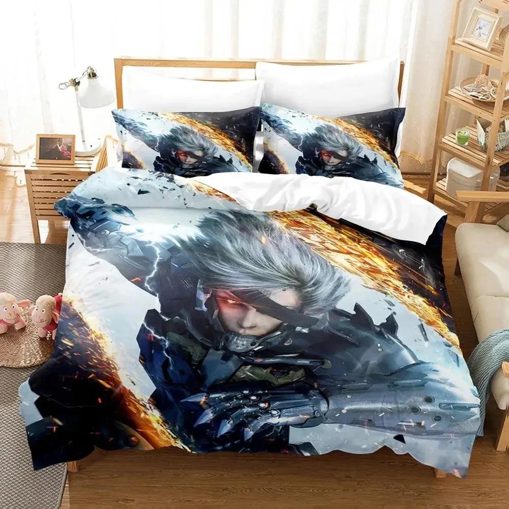Metal Gear Rising Revengeance Bettwäsche-Set Bettbezug Kissenbezug Bettdecke King Queen Größe Jungen Erwachsene Gaming-Thema