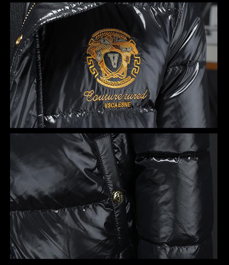 Trendige weiße Herren-Daunenjacke mit heller Oberfläche (Modell 2025) – Dick gefütterter und leichter Wintermantel