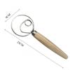 Cake Tools Danish Dough Whisk Stainless Steel Dutch Bread Dough Hand Mixer Wooden Handle Kitchen Baking Tools Artisian Blender